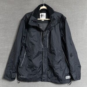 Vintage Scottevest Jacket Vest L Black Tec 3.0 Hooded Convertible Travel Pocket